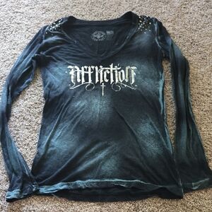 Affliction Studded Long Sleeve Tee